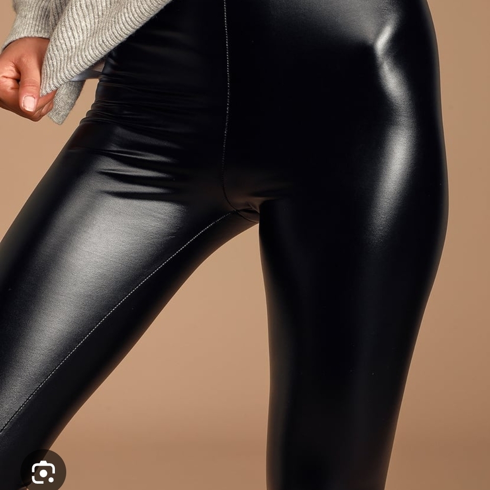 Lulu's Black Faux Leather Pants